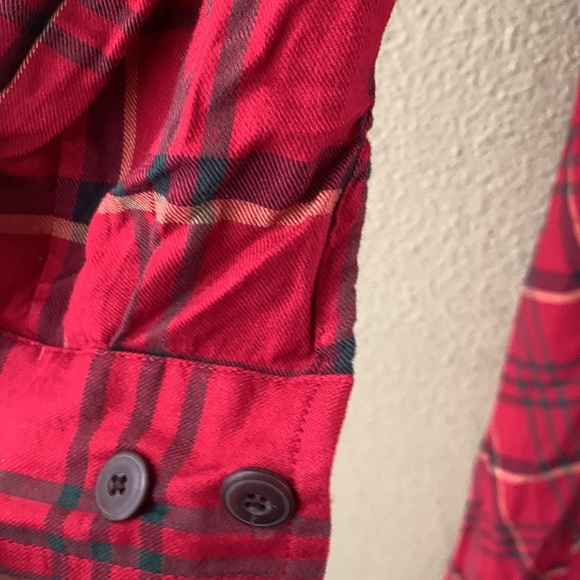 Eddie beuer plaid  cotton blend midi dress button front long sleeves holiday - Picture 11 of 15